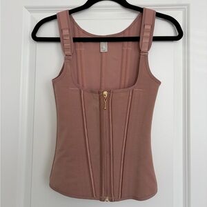 Pink Zip-Up Corset Top